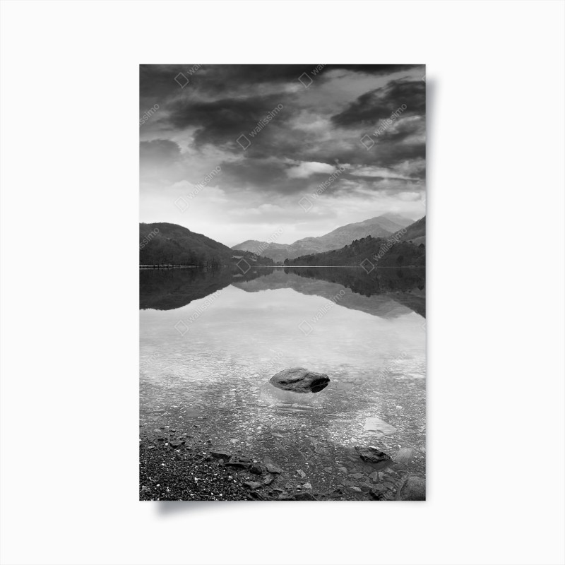 Poster mystisches porträt in blau und gold – Wallnifity®