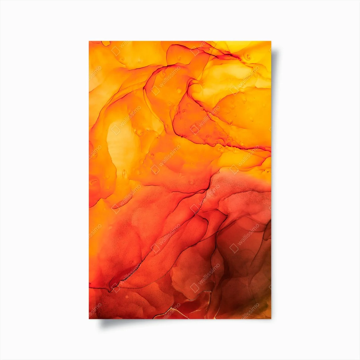 Poster lebendige orange abstrakte alkoholkunst – Wallnifity®