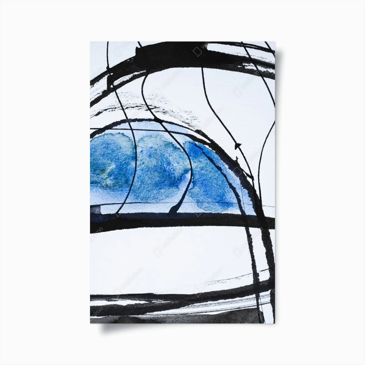 Poster blaue abstrakte tusche- und aquarellkomposition – Wallnifity® Poster blaue abstrakte tusche- und aquarellkomposition – Wallnifity®