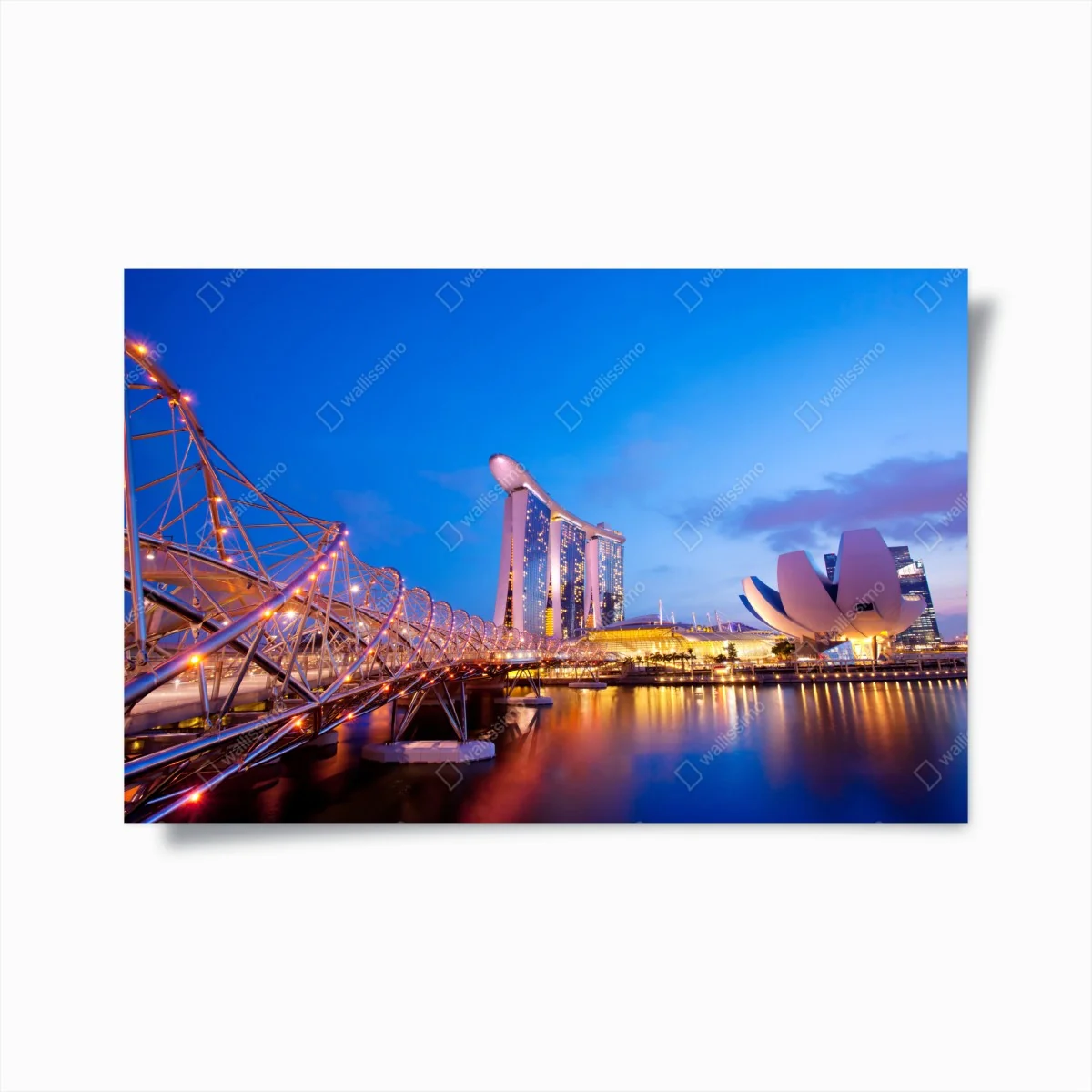 Poster stadtbild Marina Bay bei dämmerung – Wallnifity® Poster stadtbild Marina Bay bei dämmerung – Wallnifity®