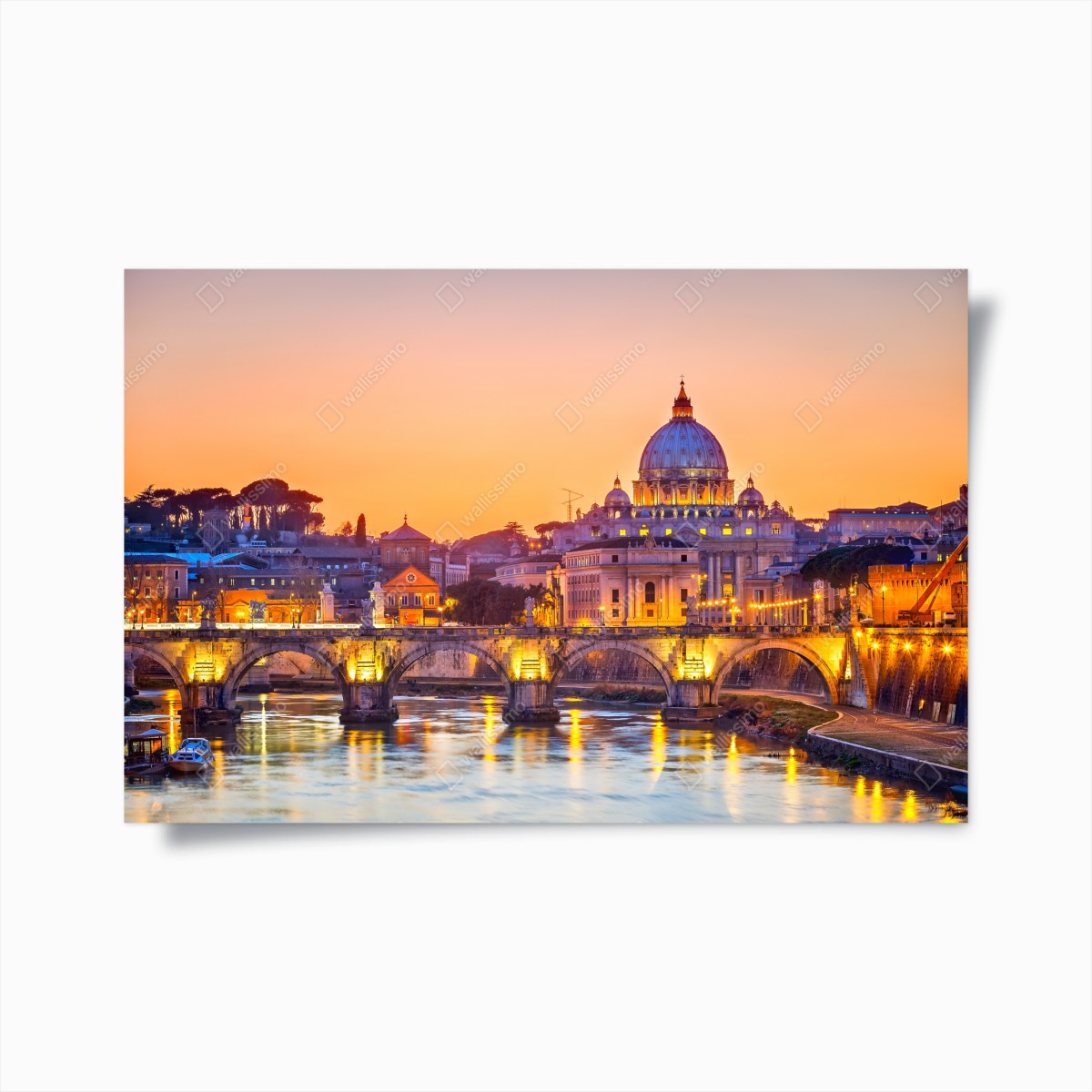 Poster sonnenuntergang über dem Petersdom und dem Tiber – Wallnifity®