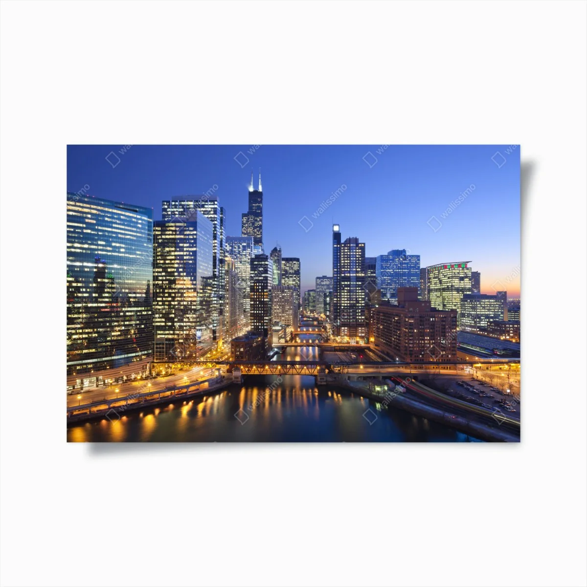 Poster Chicago skyline bei dämmerung – Wallnifity®