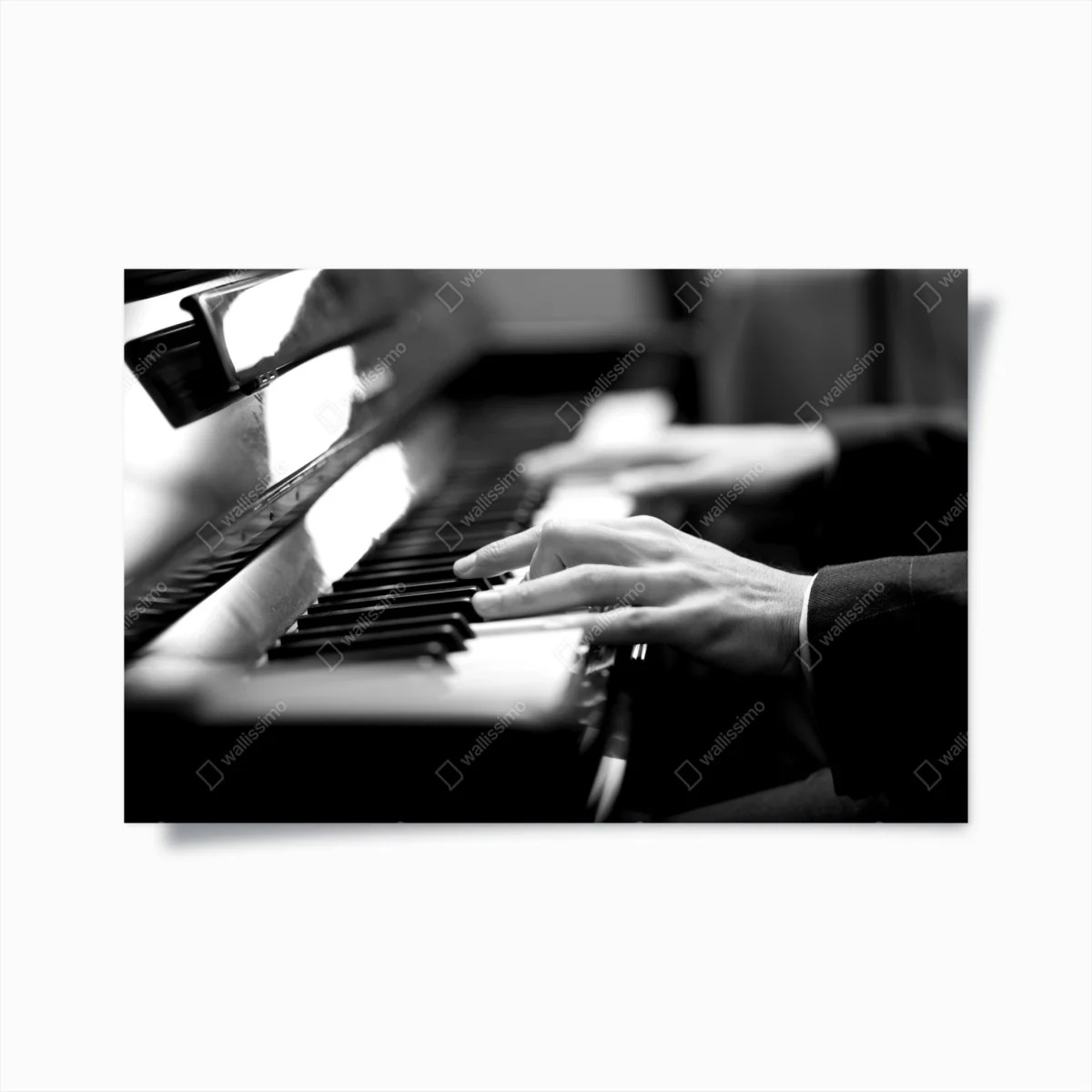 Poster intime hände auf klaviertasten in monochrom – Wallnifity®