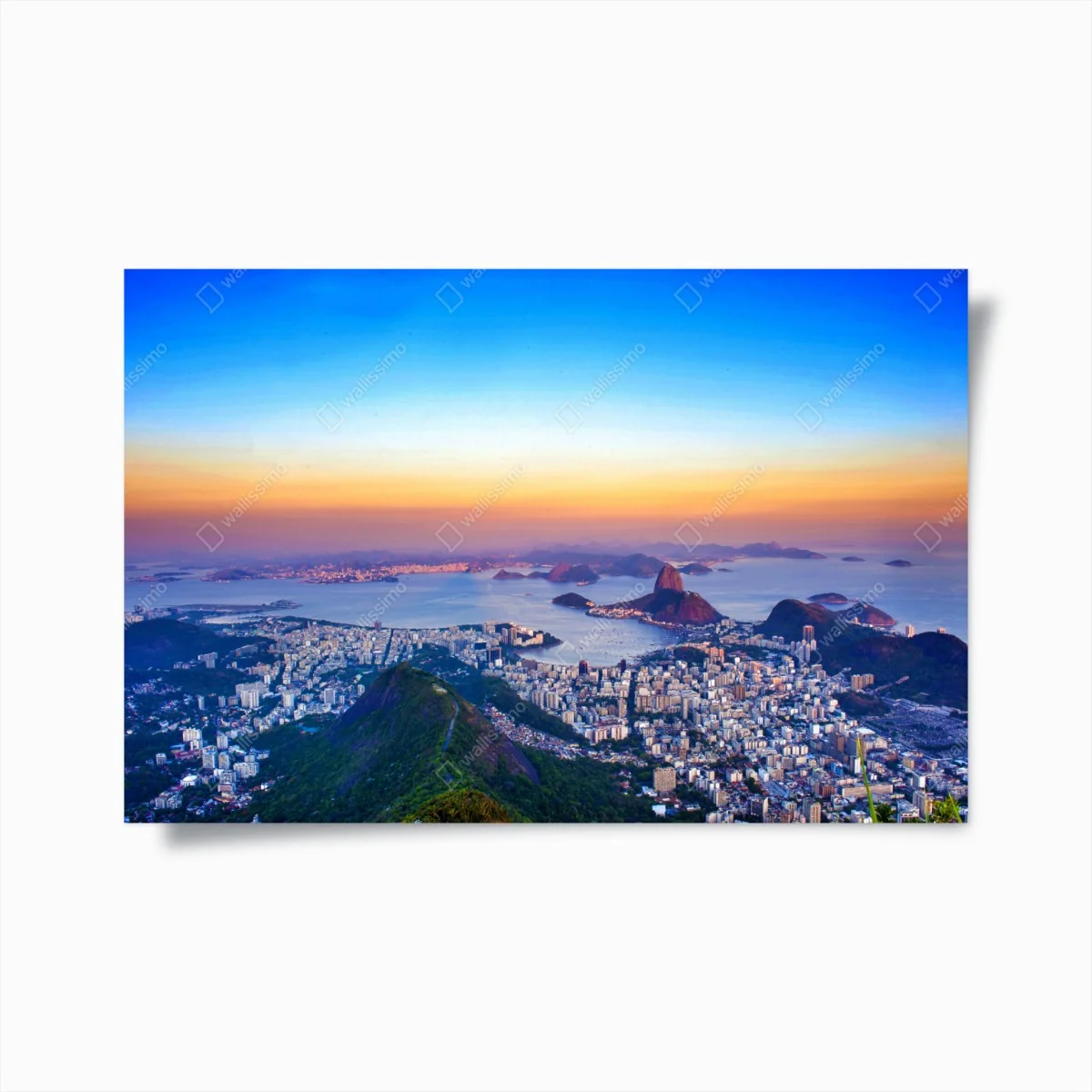 Poster panorama von Rio de Janeiro bei sonnenuntergang – Wallnifity®