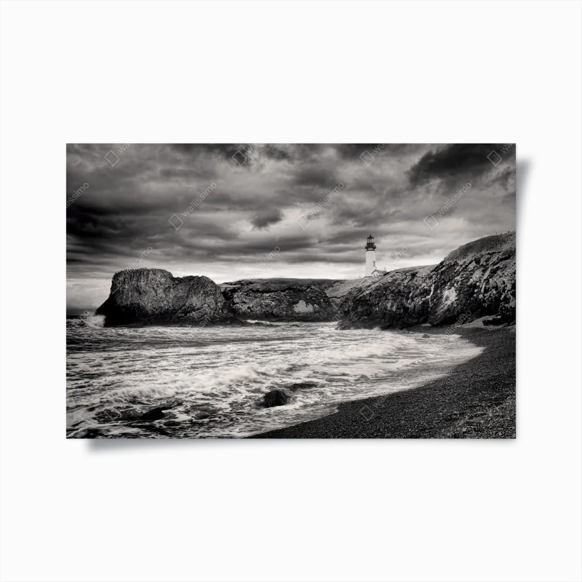 Poster leuchtturm Yaquina Bay an stürmischer küste – Wallnifity®