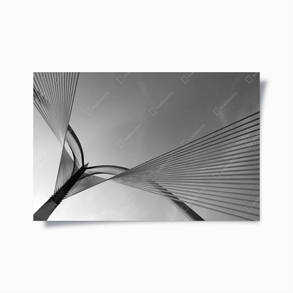 Poster monochrome brücke mit geometrischen linien – Wallnifity®