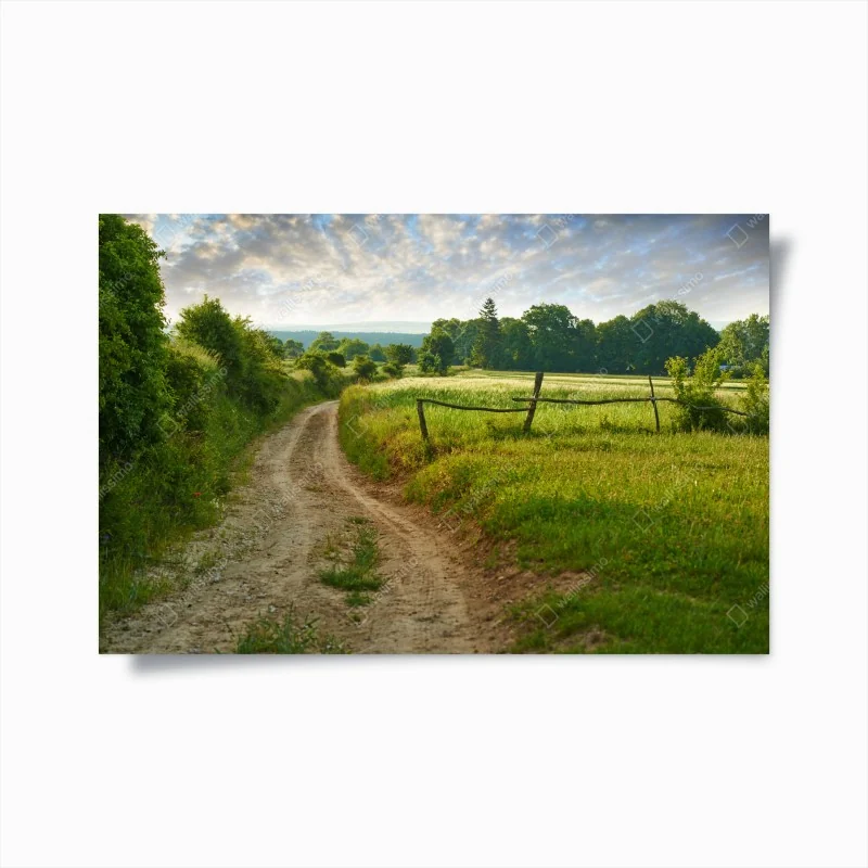 Poster verspieltes pflaumenmuster mit blättern – Wallnifity®