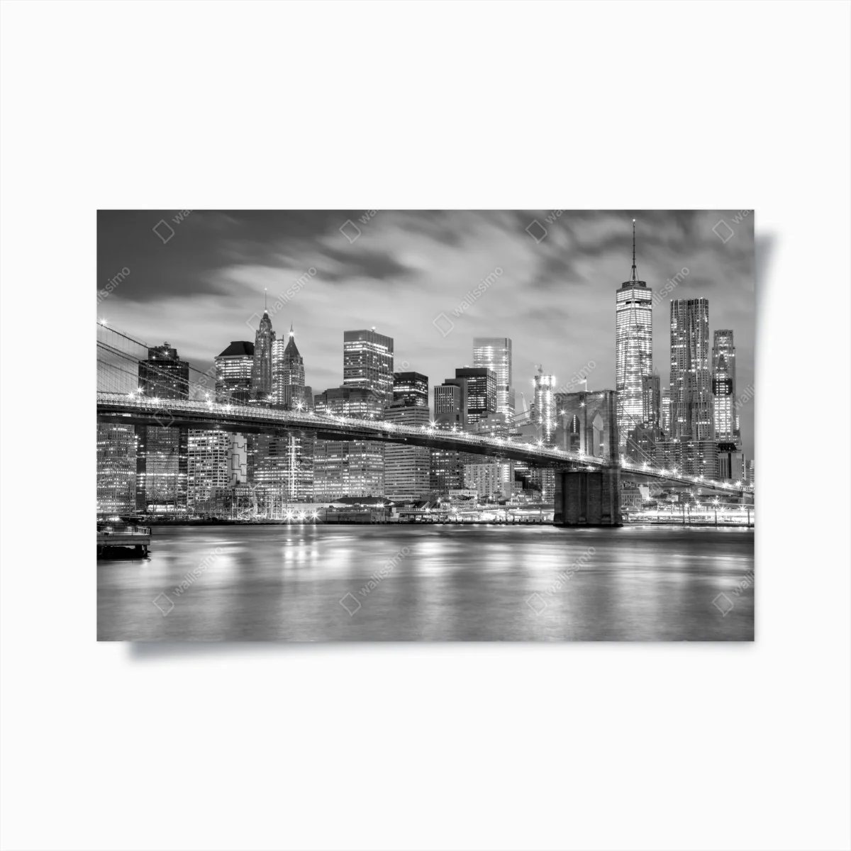 Poster schwarzweiß skyline von New York mit Brooklyn Bridge – Wallnifity® Poster schwarzweiß skyline von New York mit Brooklyn Bridge – Wallnifity®