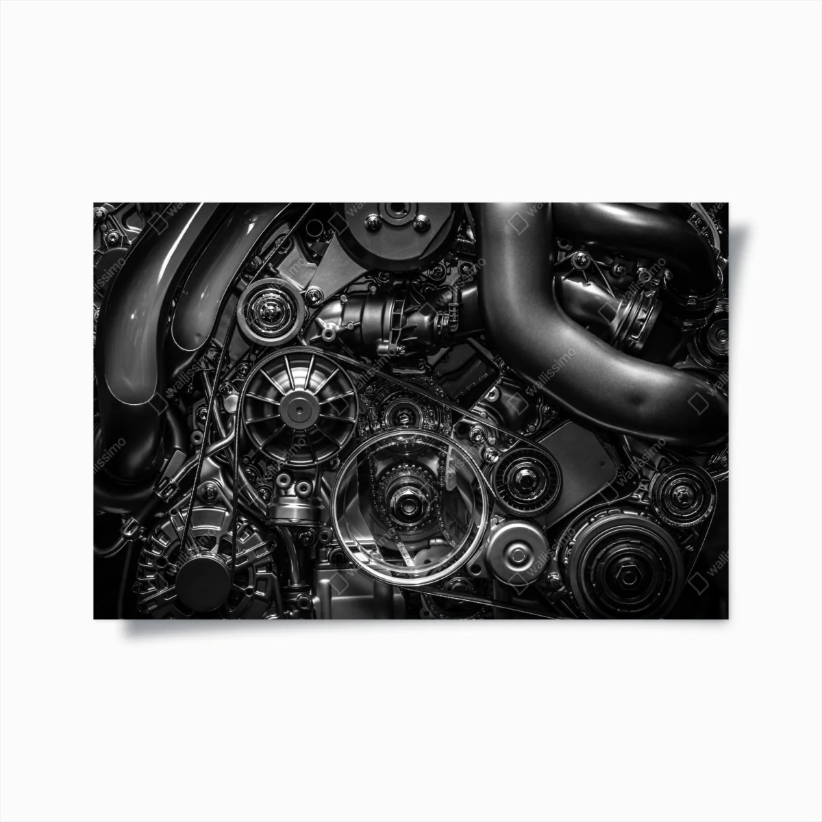 Poster präzise motor-nahaufnahme im industrial-stil – Wallnifity®