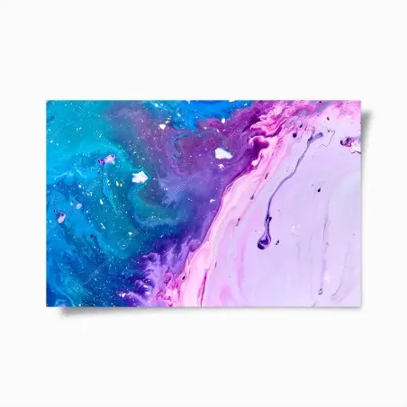 Poster lebendige blau-violette abstrakte acrylmalerei – Wallnifity®
