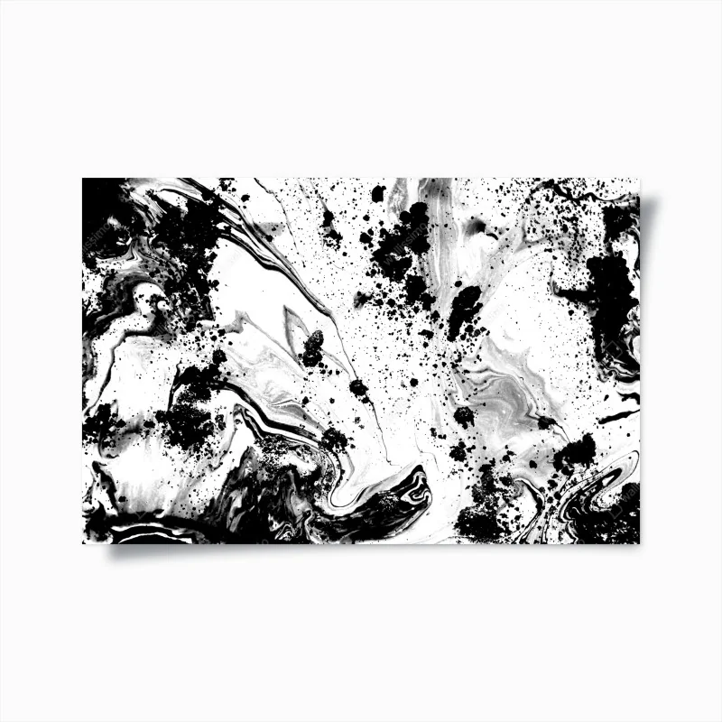 Poster monochrome feder mit wassertropfen – Wallnifity®