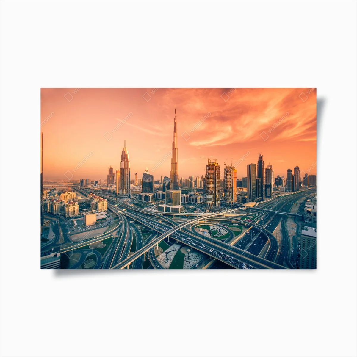 Poster Dubai skyline bei sonnenuntergang – Wallnifity® Poster Dubai skyline bei sonnenuntergang – Wallnifity®