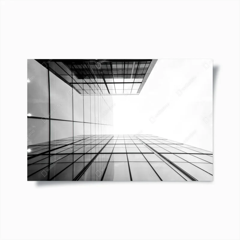 Poster minimalistische glasfassade perspektive