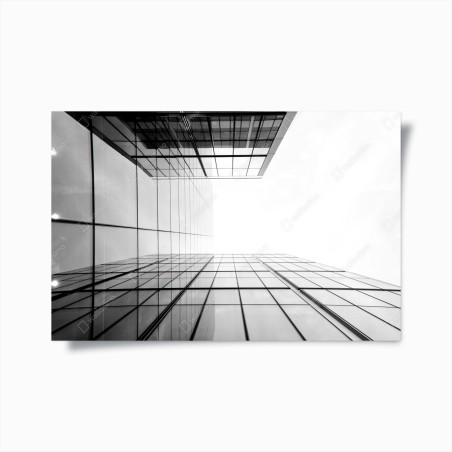 Poster minimalistische glasfassade perspektive – Wallnifity®