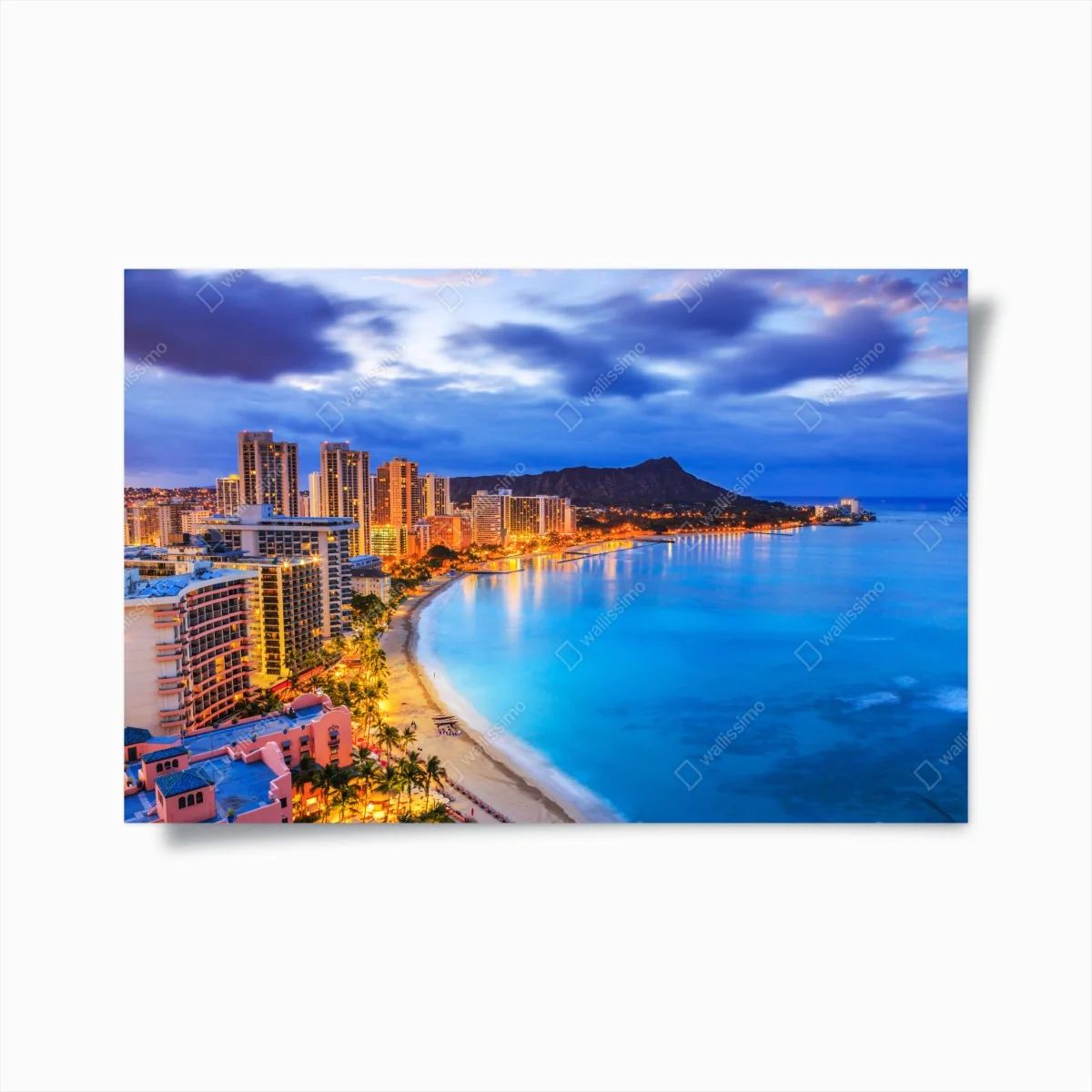 Poster Honolulu skyline bei dämmerung – Wallnifity® Poster Honolulu skyline bei dämmerung – Wallnifity®