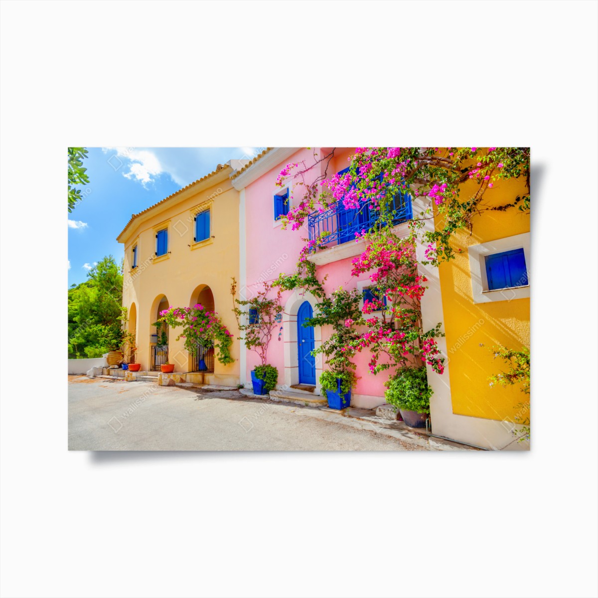 Poster bunte straße auf Kefalonia – Wallnifity®