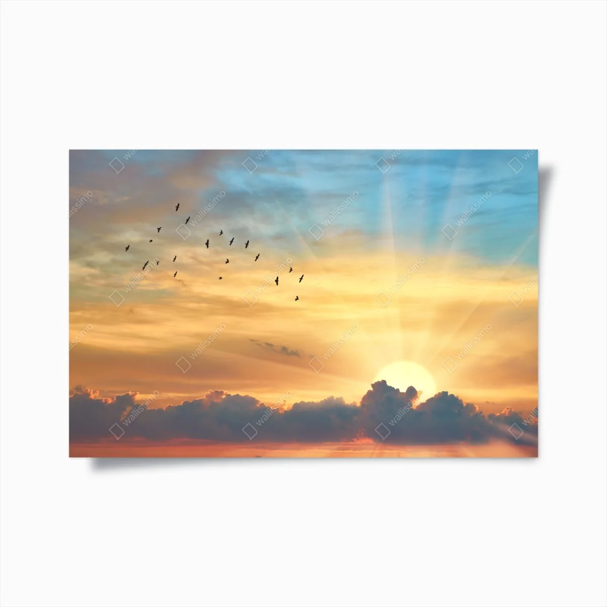 Poster goldener sonnenaufgang über den wolken – Wallnifity® Poster goldener sonnenaufgang über den wolken – Wallnifity®