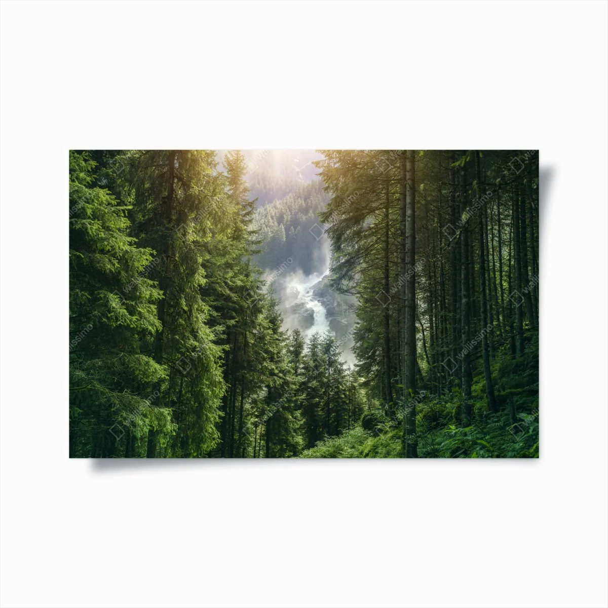 Poster Krimml wasserfall im üppigen alpinen wald – Wallnifity® Poster Krimml wasserfall im üppigen alpinen wald – Wallnifity®