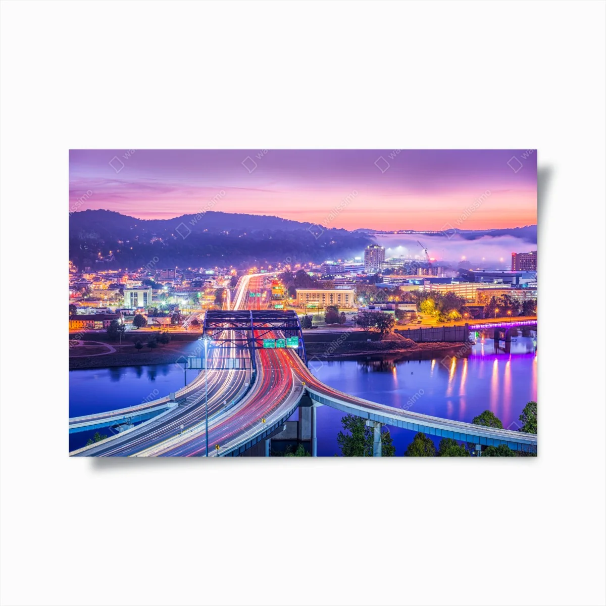 Poster Charleston skyline bei dämmerung – Wallnifity® Poster Charleston skyline bei dämmerung – Wallnifity®