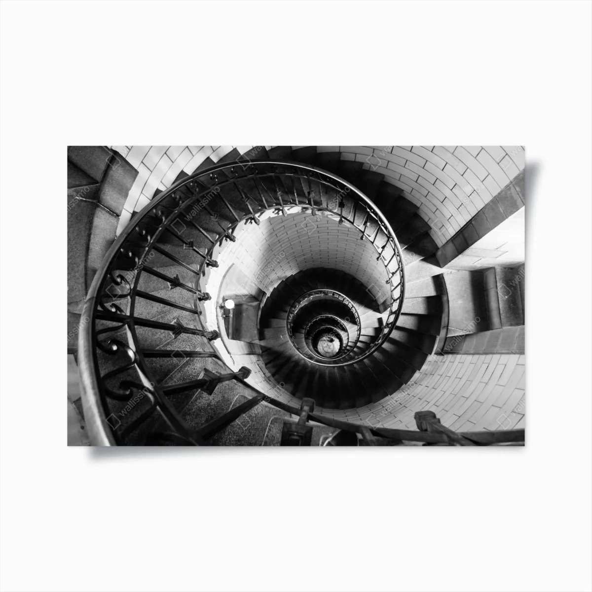 Poster spiraltreppe in monochromer perspektive – Wallnifity®