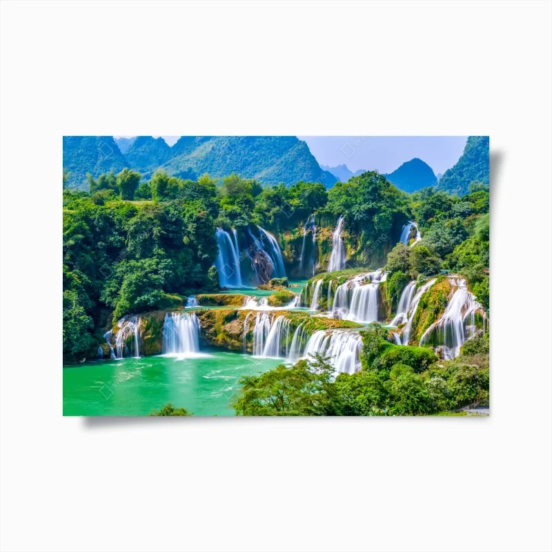 Poster smaragdgrüne kaskaden