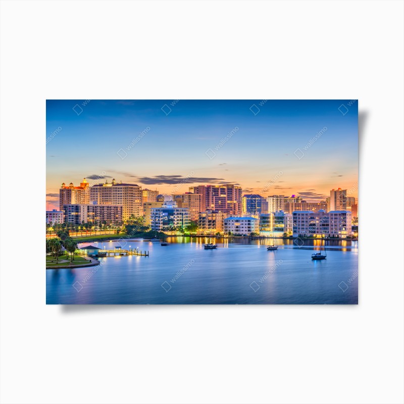 Poster Sarasota bei dämmerung über der bucht