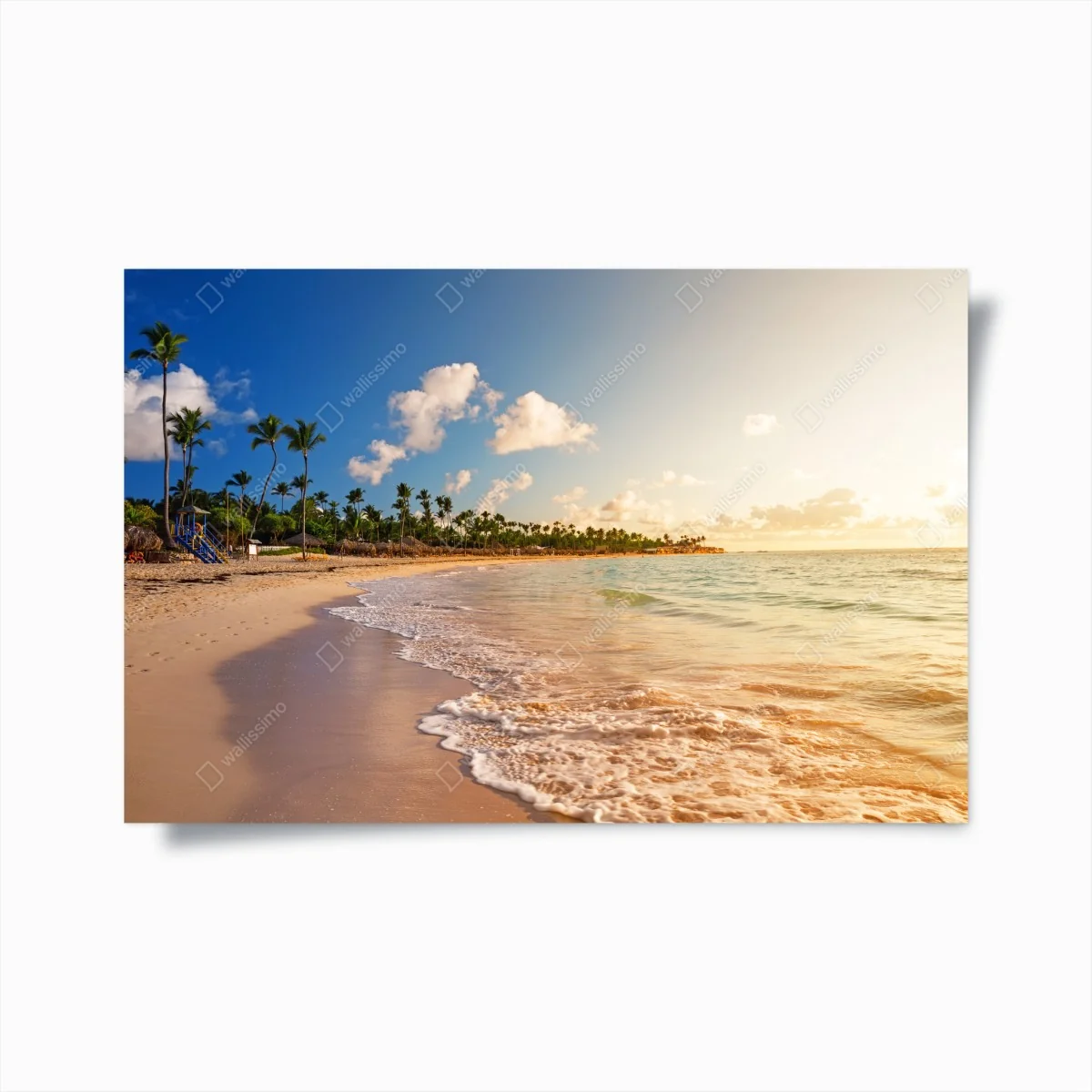 Poster tropischer sonnenuntergang am strand mit palmensilhouetten – Wallnifity® Poster tropischer sonnenuntergang am strand mit palmensilhouetten – Wallnifity®