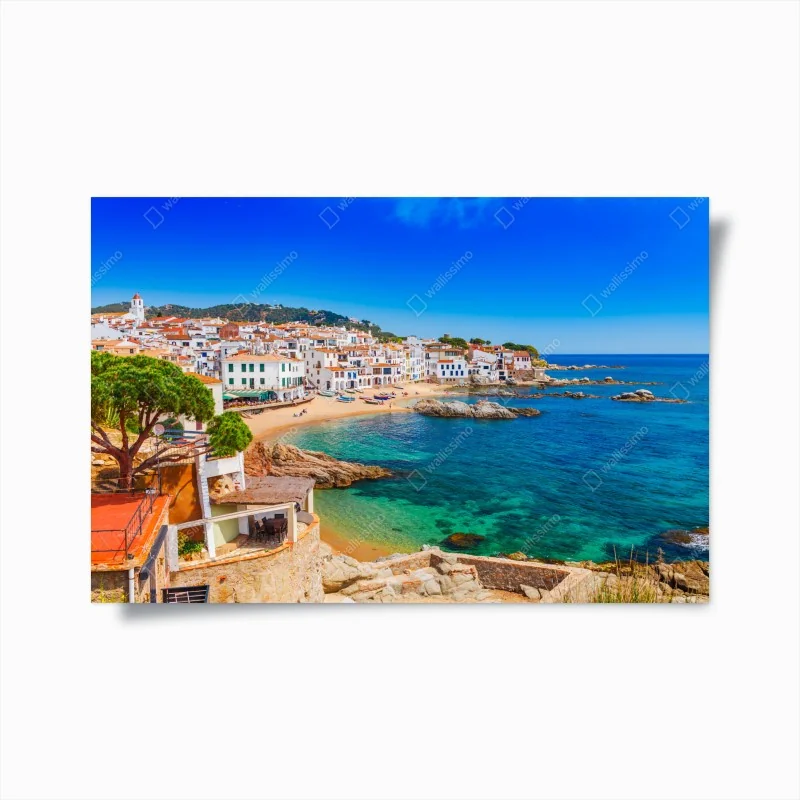 Poster sonniges mediterranes küstendorf