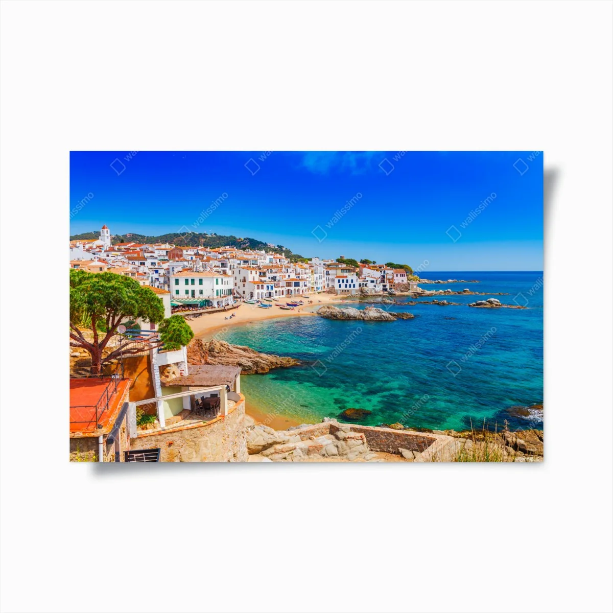 Poster sonniges mediterranes küstendorf – Wallnifity® Poster sonniges mediterranes küstendorf – Wallnifity®