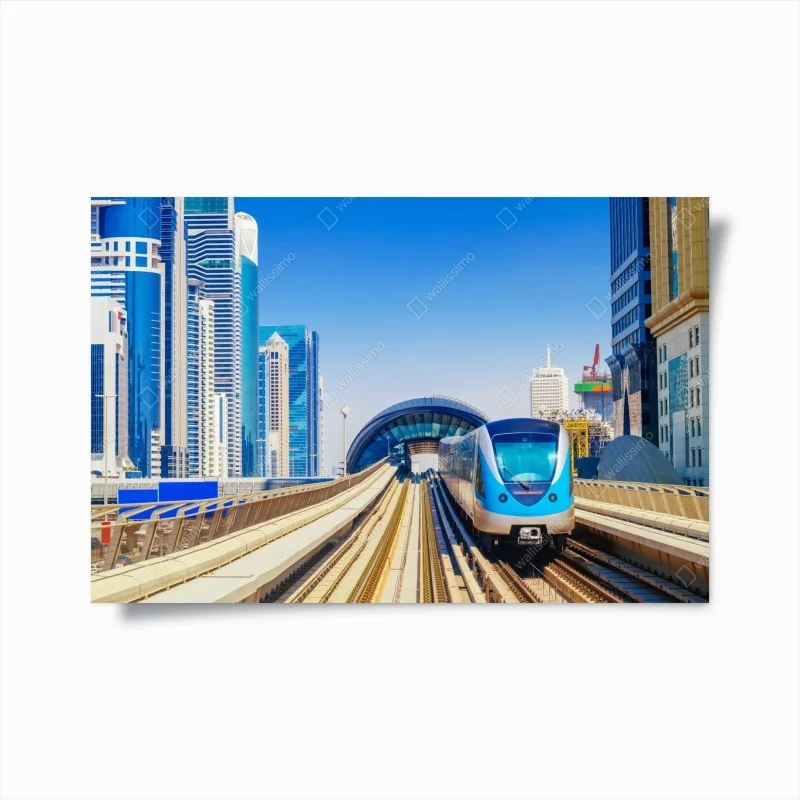 Poster städtische u-bahn im sonnenschein