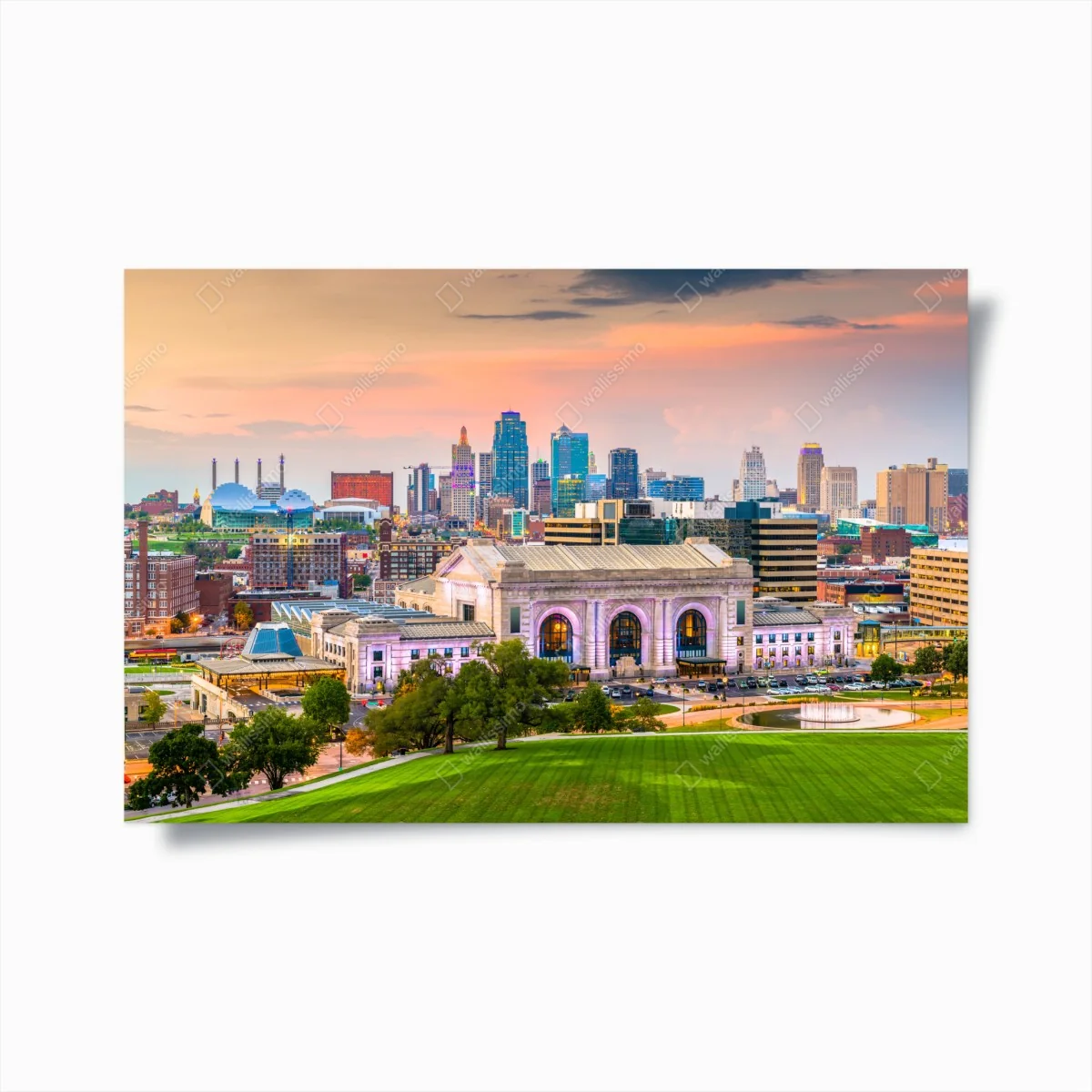 Poster Kansas City skyline bei dämmerung – Wallnifity®