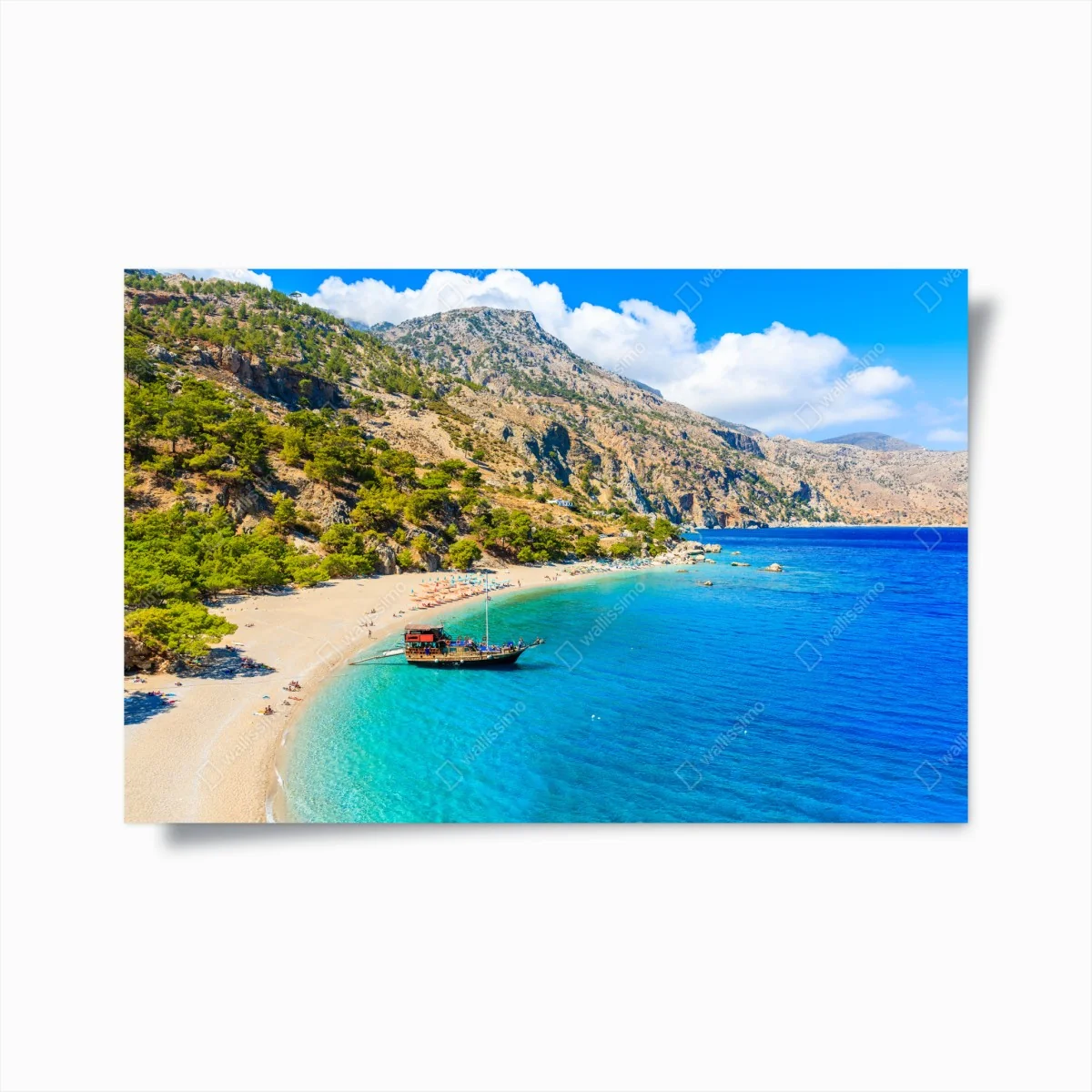 Poster segelboot am Apella strand, Karpathos – Wallnifity®