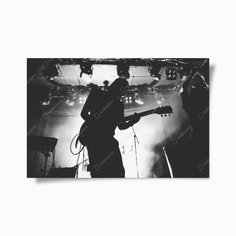 Poster gitaristensilhouette bei einem live-konzert