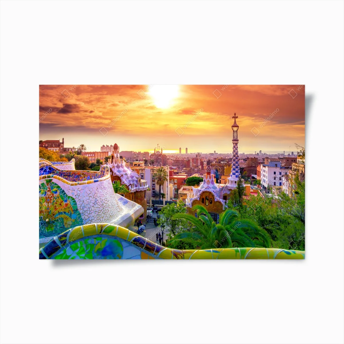 Poster sonnenuntergang über Park Güell in Barcelona – Wallnifity® Poster sonnenuntergang über Park Güell in Barcelona – Wallnifity®
