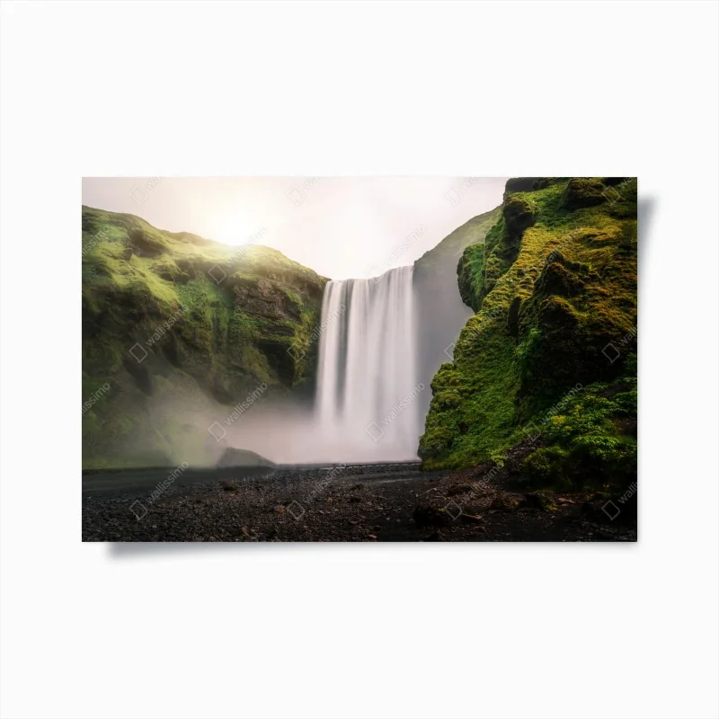Poster majestätischer wasserfall Skogafoss