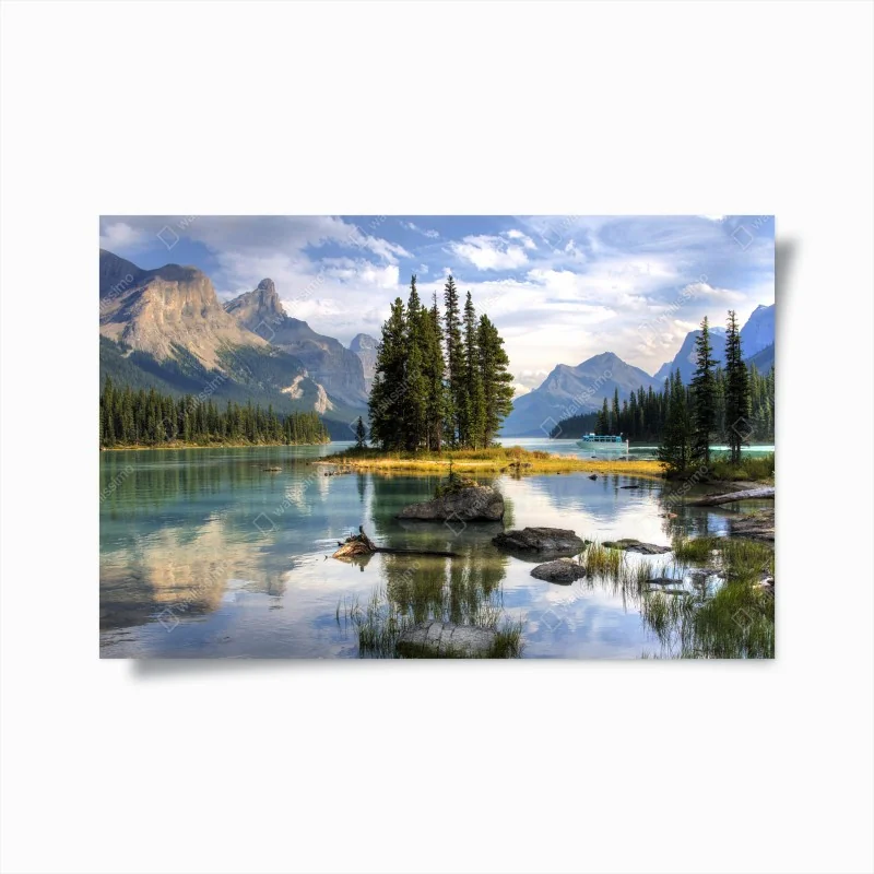 Poster nebliger immergrüner wald panorama – Wallnifity®