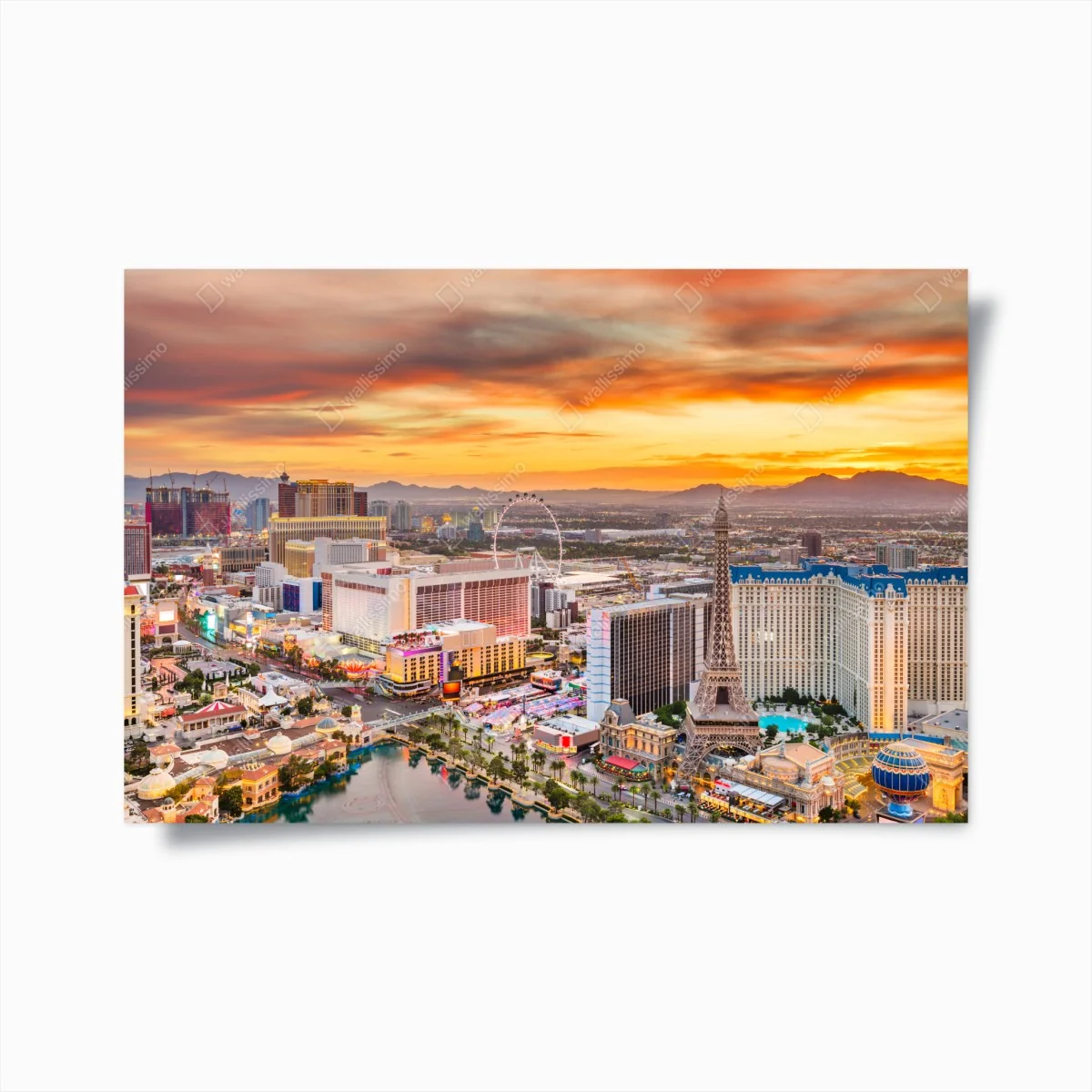 Poster Las Vegas skyline bei sonnenuntergang – Wallnifity®