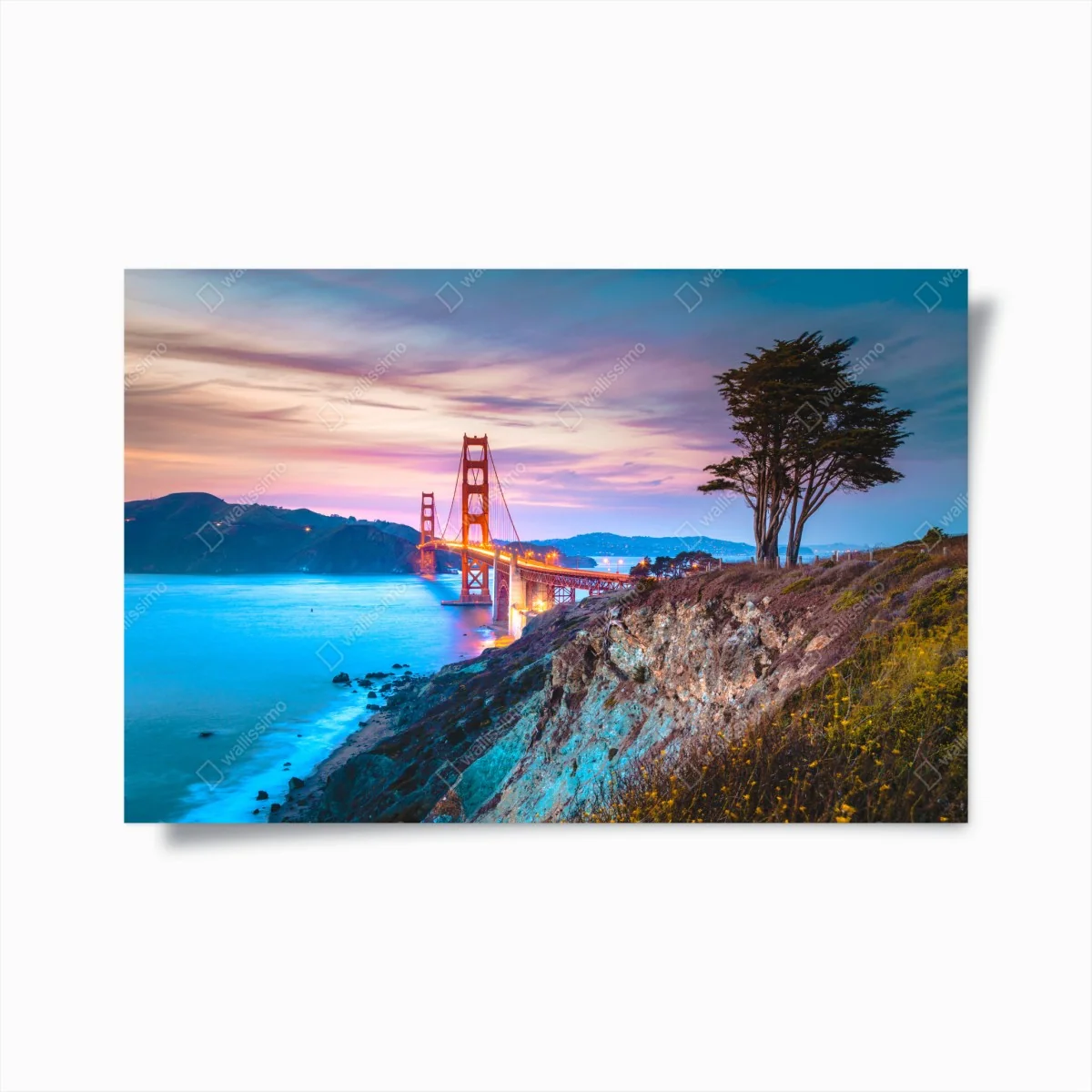 Poster Golden Gate Bridge bei dämmerung – Wallnifity® Poster Golden Gate Bridge bei dämmerung – Wallnifity®