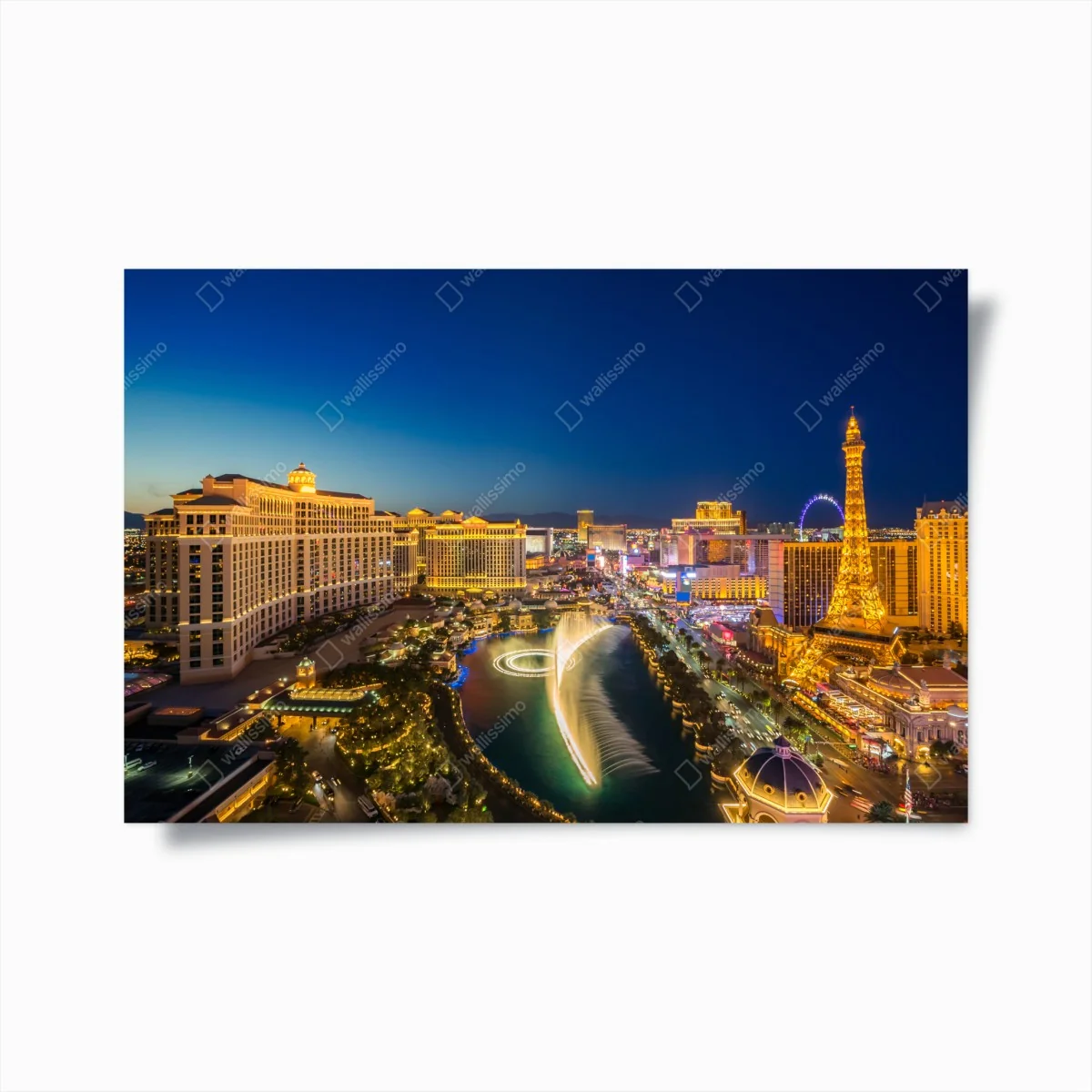 Poster Las Vegas skyline bei nacht – Wallnifity®