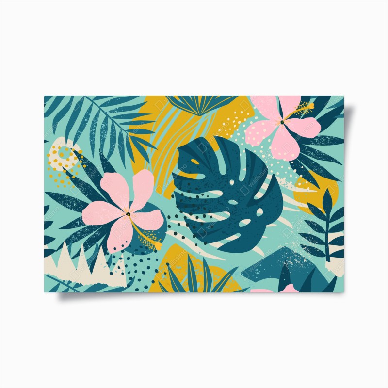 Poster aquarellmuster mit blaubeeren und brombeeren – Wallnifity®