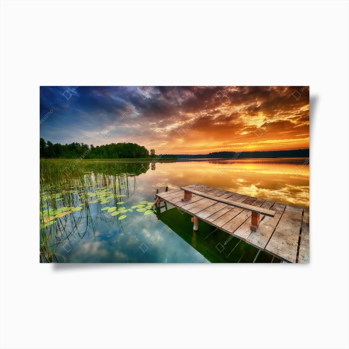 Poster goldener sonnenaufgang über ruhigem see – Wallnifity® Poster goldener sonnenaufgang über ruhigem see – Wallnifity®