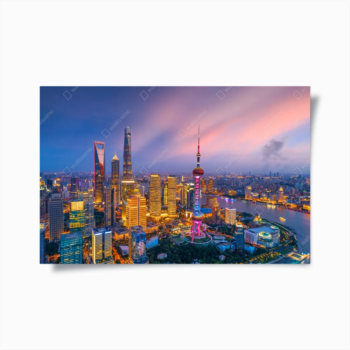 Poster Shanghai nächtliche skyline – Wallnifity®