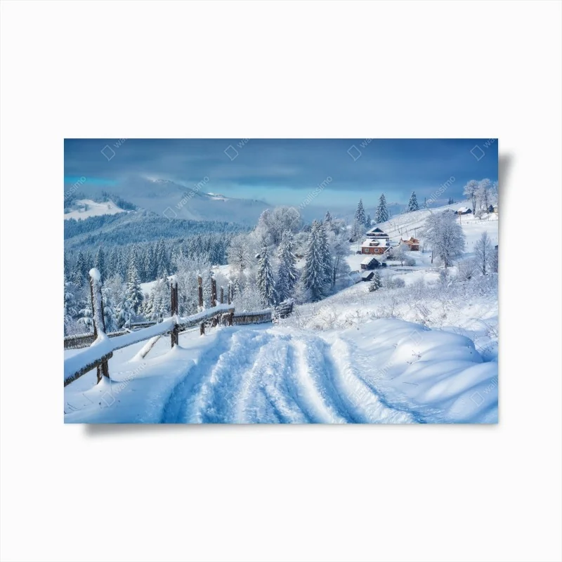 Poster mystisches porträt in blau und gold – Wallnifity®