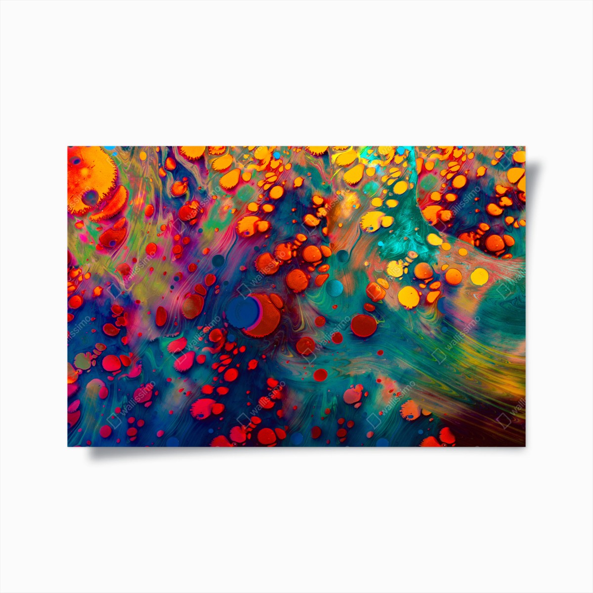 Poster lebendige türkis-orange marmorierte kunst – Wallnifity®