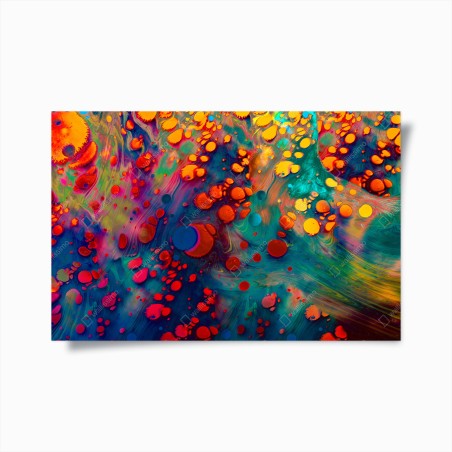 Poster lebendige türkis-orange marmorierte kunst – Wallnifity®