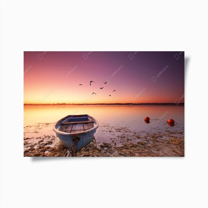 Poster friedliche bootsstimmung im abendlicht