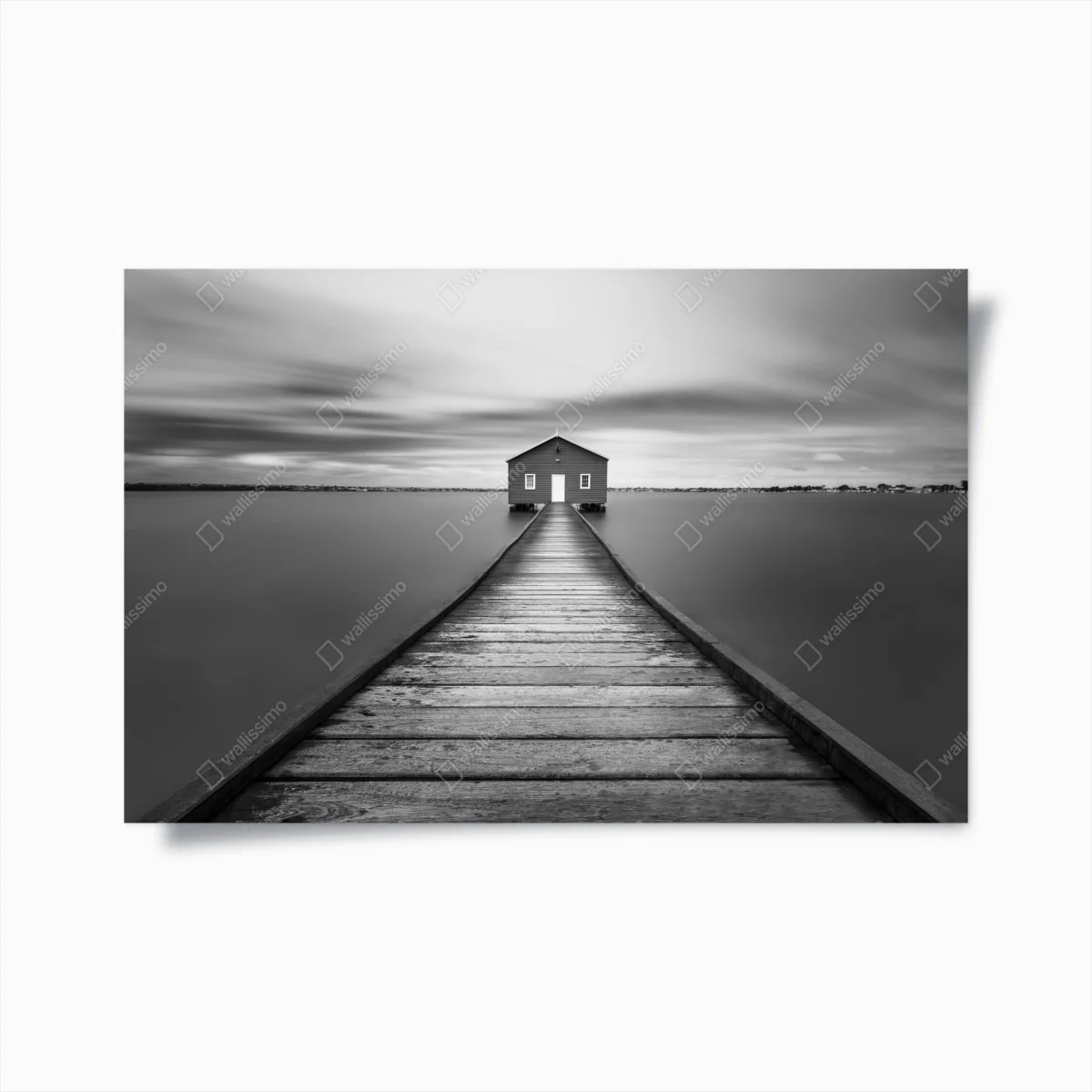 Poster einsames bootshaus am ruhigen steg – Wallnifity®