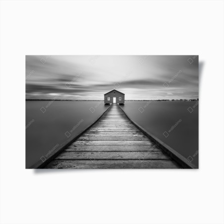 Poster einsames bootshaus am ruhigen steg – Wallnifity®