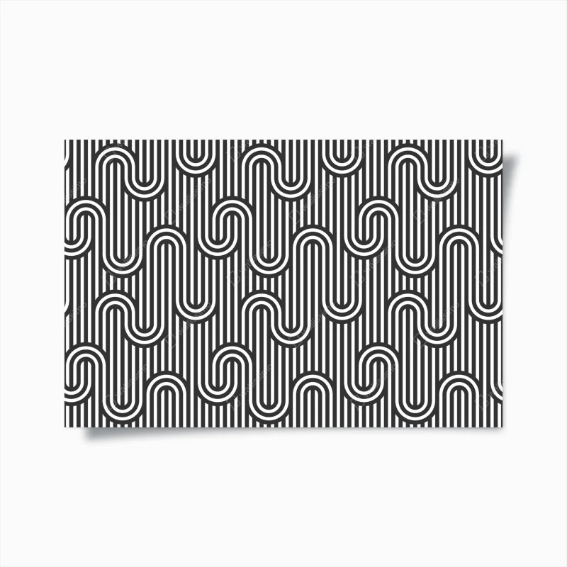 Poster schwarz-weiß geometrisches optisches muster