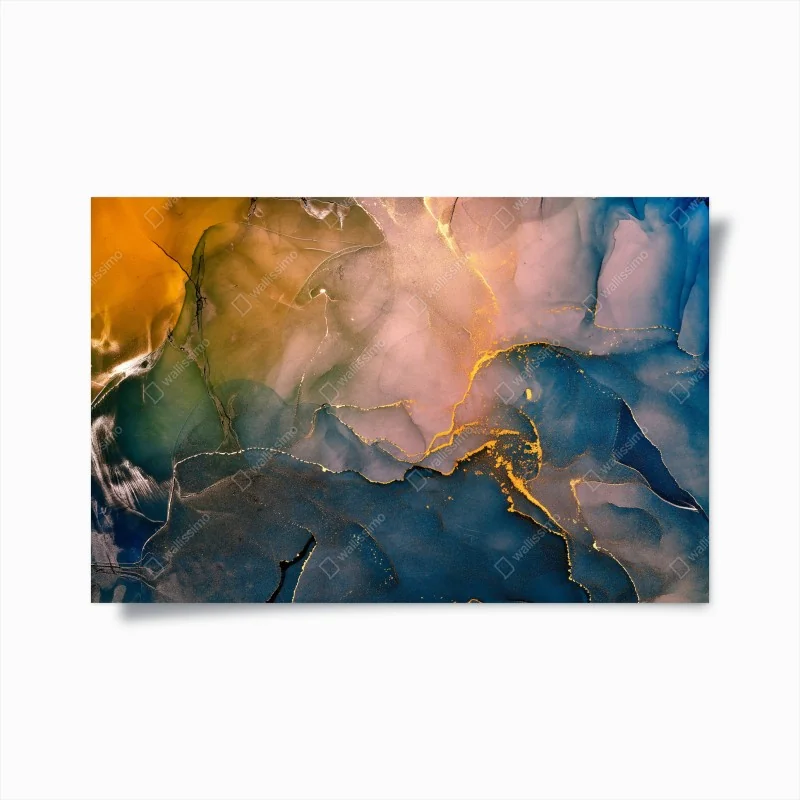 Poster goldener sonnenuntergang am strand von Sopelana – Wallnifity®